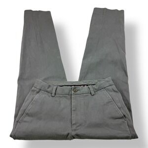 Brooks Brothers Clark Gray Heavy Chino Pants Men 29x30 Cotton Stretch Flat Front